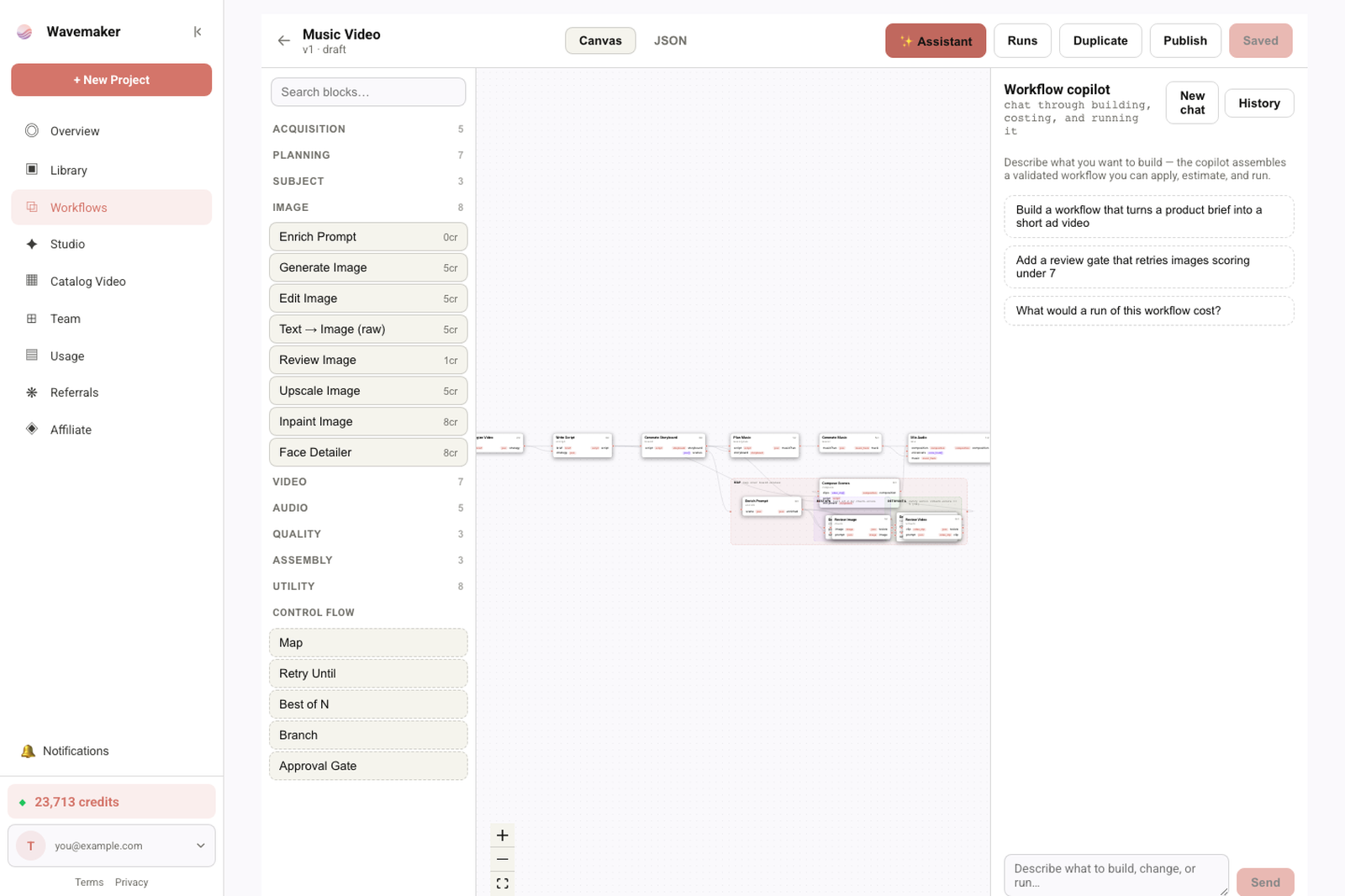 Workflow editor spec panel and assistant entry points for binding assets